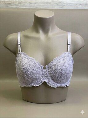 Auden‎ size 34B Lace Unlined Balconette Lavender Comfort Bra NEW